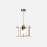 Gold Wire Cage Pendant Light - Nordic Style Ceiling Lamp For Dining Room / Starfish