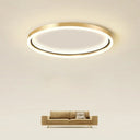 Golden LED Flush Mounted Lamp for Bedroom - Simplicity Aluminum Ring Ceiling Flush Mount Light Gold / 16’’ / White