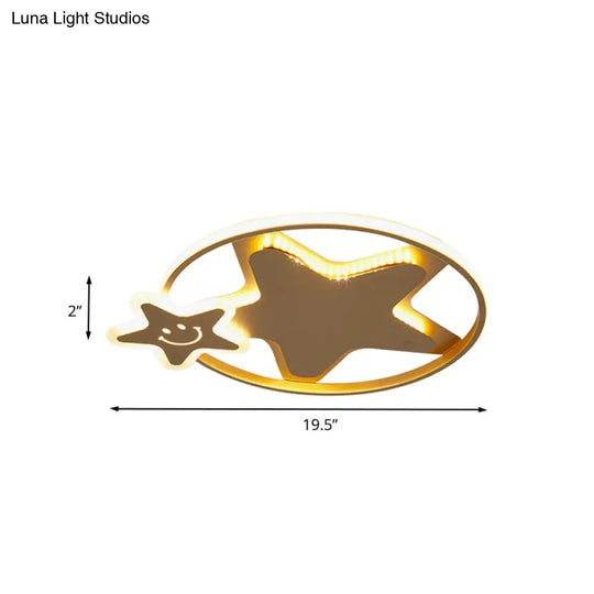 Golden Nordic Mountain/Starfish Acrylic Led Flush Light For Bedroom