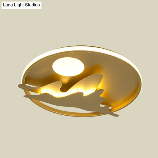 Golden Nordic Mountain/Starfish Acrylic Led Flush Light For Bedroom