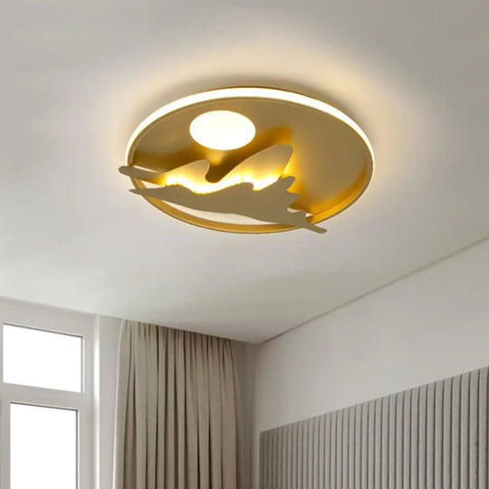 Golden Nordic Mountain/Starfish Acrylic Led Flush Light For Bedroom Gold / Mountain