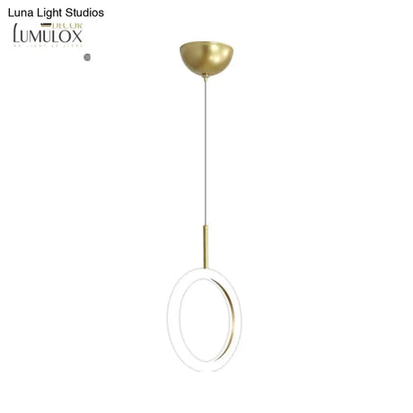 Halo Ring Restaurant Down Pendant Light In Gold Warm/White Lighting