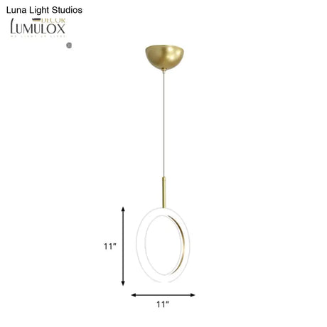 Halo Ring Restaurant Down Pendant Light In Gold Warm/White Lighting