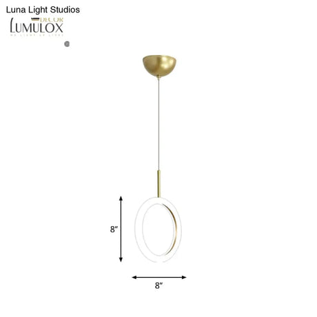 Halo Ring Restaurant Down Pendant Light In Gold Warm/White Lighting