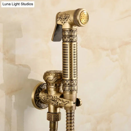 Hand Held Bidet Sprayer Douche Toilet Kit Antique Brass Shattaf Shower Head Gold Copper Valve Set Jet Toilet Bidet