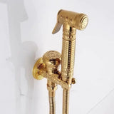 Hand Held Bidet Sprayer Douche Toilet Kit Antique Brass Shattaf Shower Head Gold Copper Valve Set Jet Toilet Bidet