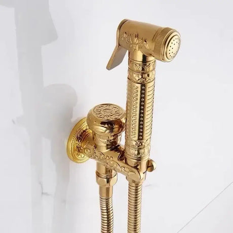 Hand Held Bidet Sprayer Douche Toilet Kit Antique Brass Shattaf Shower Head Gold Copper Valve Set Jet Toilet Bidet