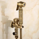 Hand Held Bidet Sprayer Douche Toilet Kit Antique Brass Shattaf Shower Head Gold Copper Valve Set Jet Toilet Bidet