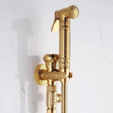 Hand Held Bidet Sprayer Douche Toilet Kit Antique Brass Shattaf Shower Head Gold Copper Valve Set Jet Toilet Bidet