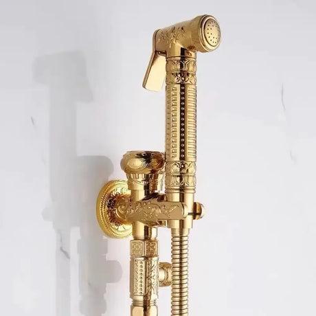 Hand Held Bidet Sprayer Douche Toilet Kit Antique Brass Shattaf Shower Head Gold Copper Valve Set Jet Toilet Bidet