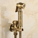 Hand Held Bidet Sprayer Douche Toilet Kit Antique Brass Shattaf Shower Head Gold Copper Valve Set Jet Toilet Bidet