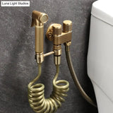Hand Held Bidet Sprayer Douche Toilet Kit Antique Bronze Shattaf Shower Head Brass Valve Set Jet Bidet Faucet Garden