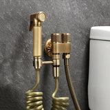 Hand Held Bidet Sprayer Douche Toilet Kit Antique Bronze Shattaf Shower Head Brass Valve Set Jet Bidet Faucet Garden