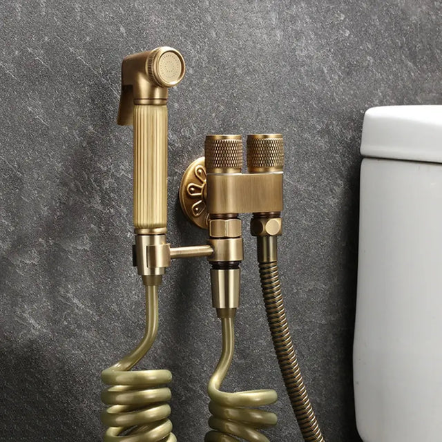 Hand Held Bidet Sprayer Douche Toilet Kit Antique Bronze Shattaf Shower Head Brass Valve Set Jet Bidet Faucet Garden