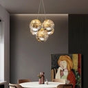 Handblown Glass Led Multi Light Pendant - Modern Brass Starry Hanging Lighting 5 /
