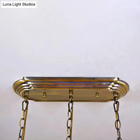 Handmade 3-Light Shell Tiffany Chandelier In Beige For Living Room Pool Table