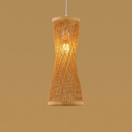 Handmade Bamboo Pendant Light - Modern Single Style For Restaurant Ceiling Wood / O