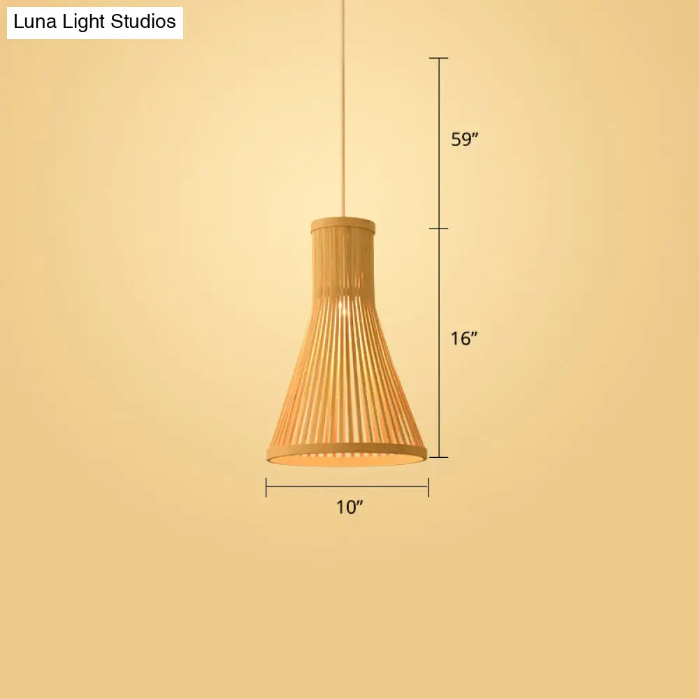 Handwoven Rattan Ceiling Pendant Light - Modern Style For Restaurants (Single) Wood / A