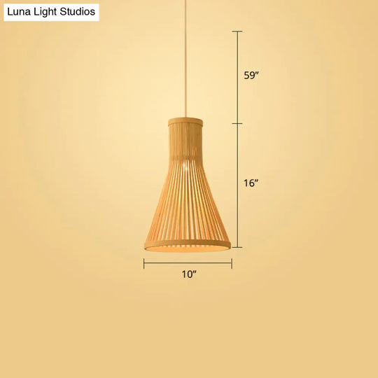 Handwoven Rattan Ceiling Pendant Light - Modern Style For Restaurants (Single) Wood / A