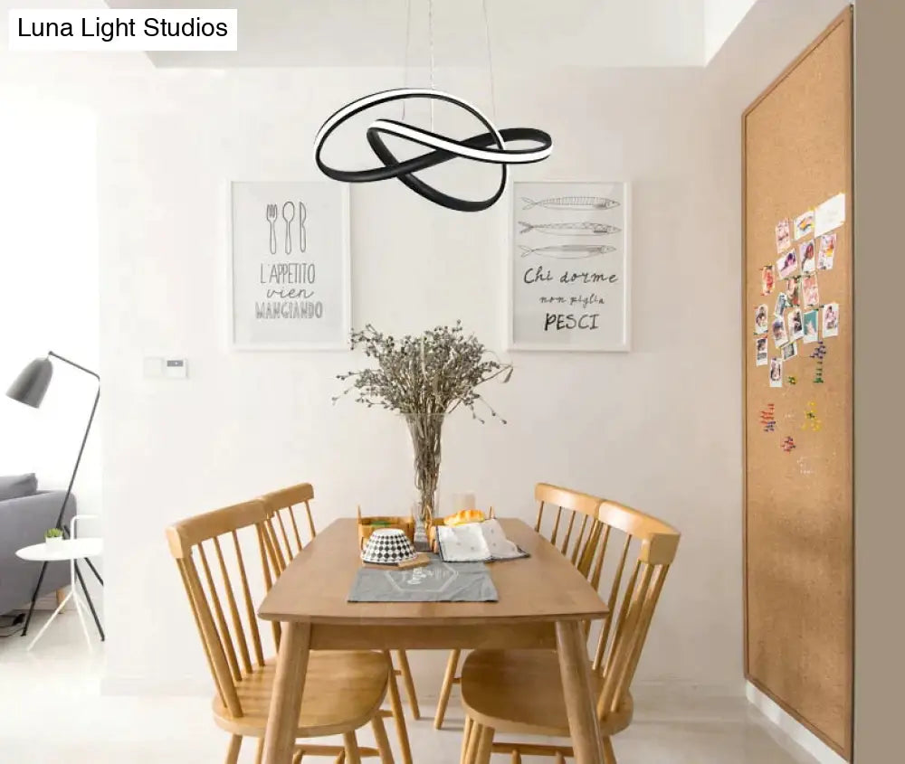Hanging LED Pendant Lights For Shop Bar Dining Kitchen Room Aluminum Body Remote Control White/Black Pendant Lamps Free