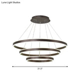 Hanging Pendant Metal Led Circle Chandelier Lamp - Simplicity 2/3-Tier Coffee Finish