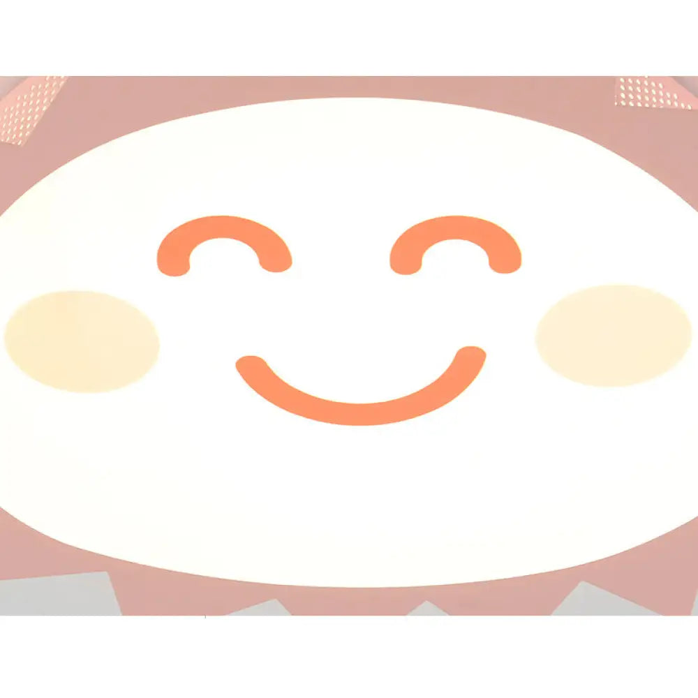 Happy Cartoon Sun Flush Mount Light: Fun & Gentle Led Ceiling Light For Kindergarten