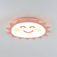 Happy Cartoon Sun Flush Mount Light: Fun & Gentle Led Ceiling Light For Kindergarten Pink / White