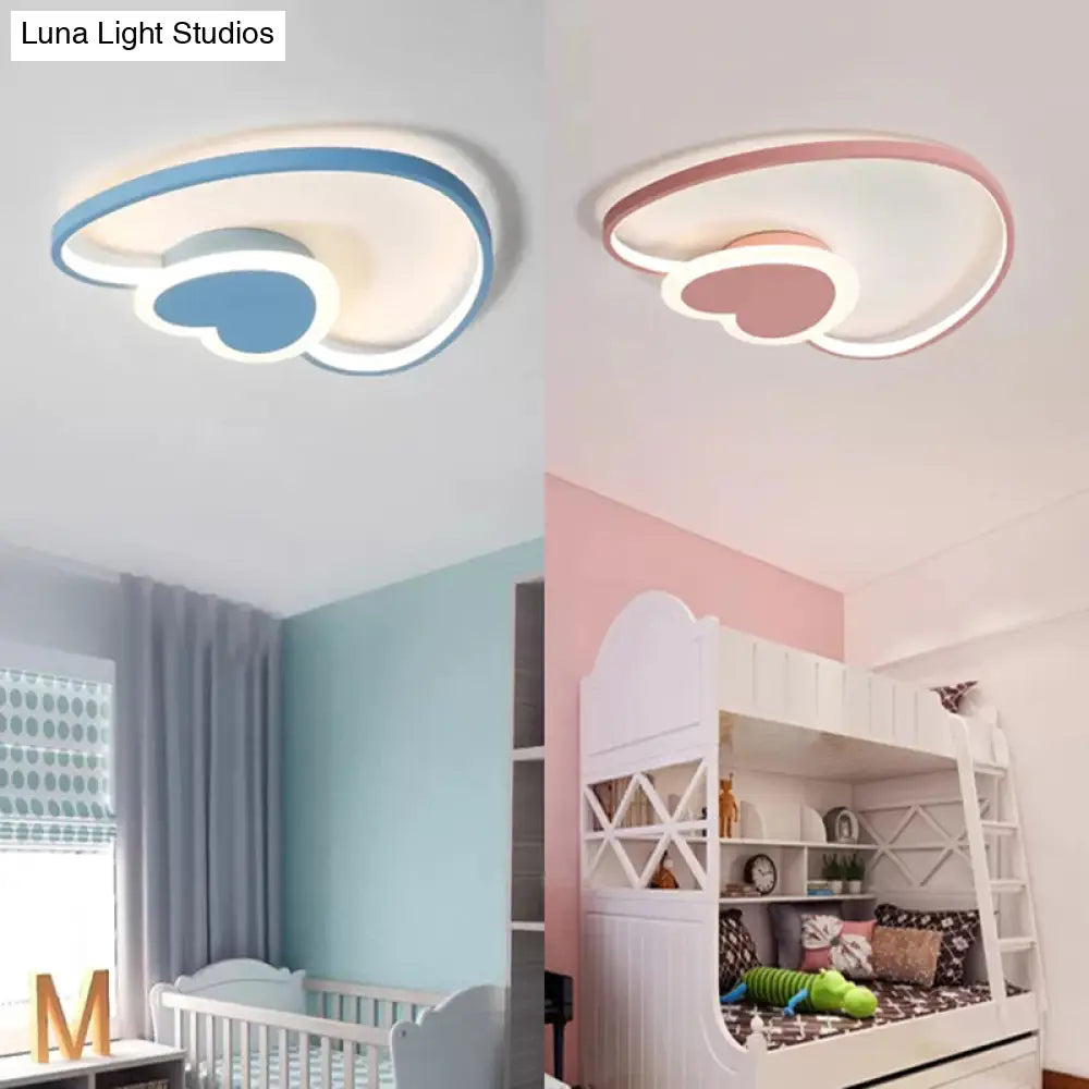 Heart-Shaped Nordic-Style Metal Flush Mount Ceiling Light For Baby Room And Kitchen