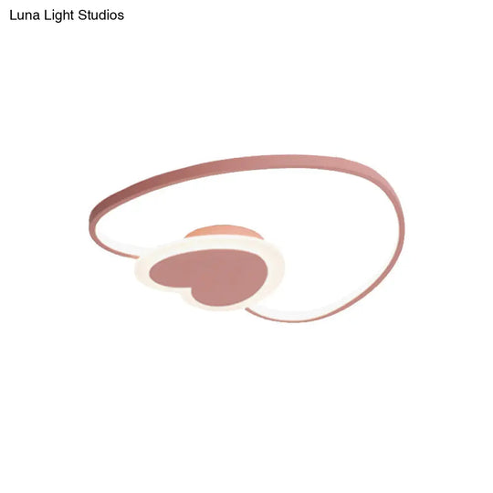 Heart-Shaped Nordic-Style Metal Flush Mount Ceiling Light For Baby Room And Kitchen