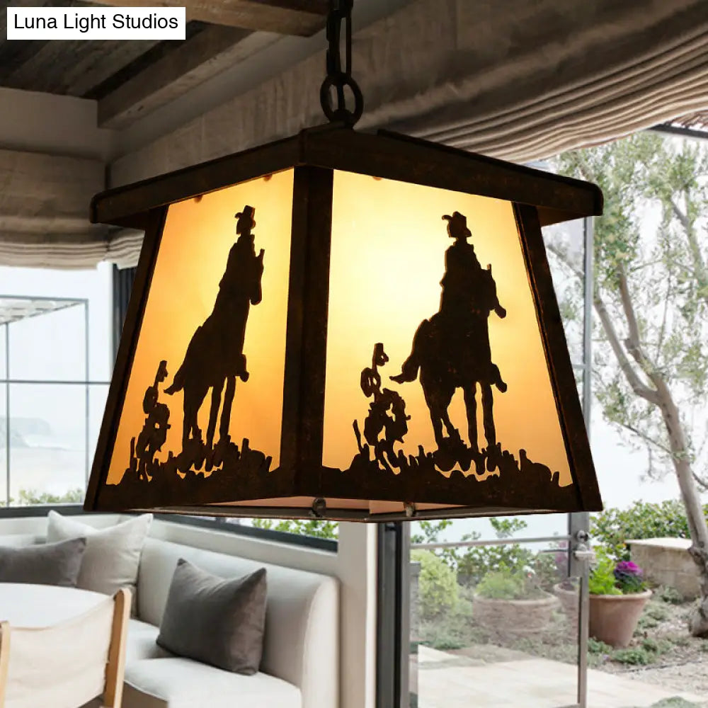 Height Adjustable Industrial Tapered Metal Pendant Light With Chain - 1 Suspension Lighting