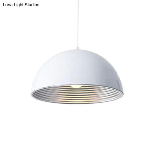 Hemisphere Industrial Metal Pendant - 1 Light Down Lighting For Dining Room Suspension