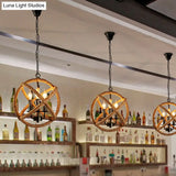 Hemp Rope Yellow Chandelier Light - Farmhouse Pendant Lighting Fixture (3-Light 14/16.5/20.5 Wide)