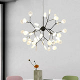 Heracleum Design Chandelier Opaline Glass Ceiling Pendant For Modern Living’ 36 / Black