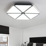 Hexagon Acrylic Led Ceiling Light Fixture - Contemporary Warm/White For Living Room 19.5’/23.5’