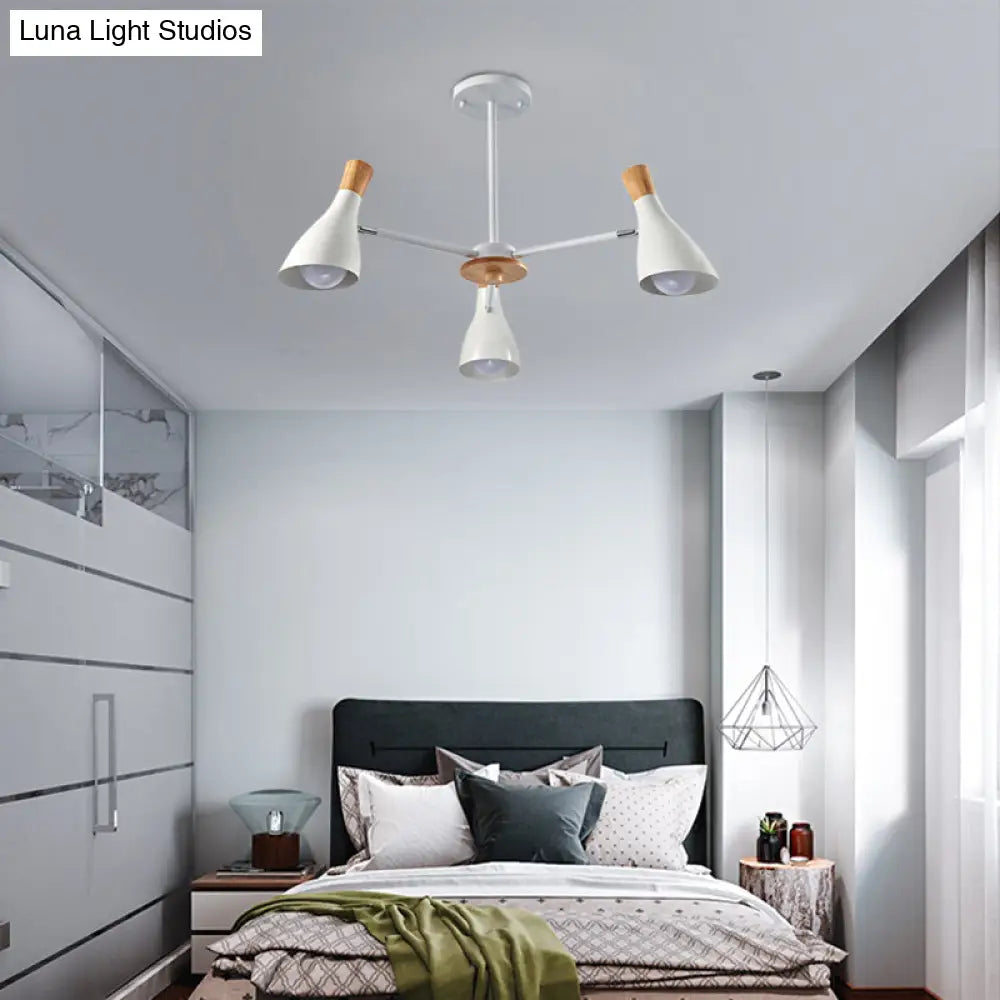 Horn-Shaped Metal Macaroon Chandelier: Ideal Kindergarten Hanging Pendant Fixture