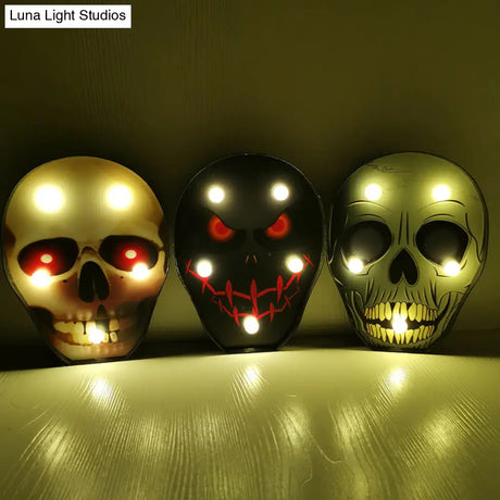 Horror-Themed Led Night Light: Battery Operated Compact Black Nightstand Lighting