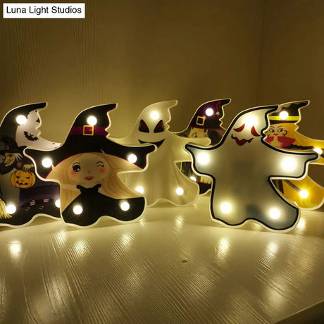 Horror-Themed Led Night Light: Battery Operated Compact Black Nightstand Lighting