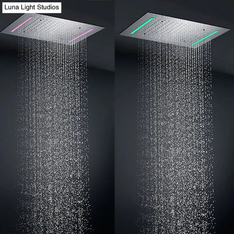 Hot selling Ceiling Rain LED Shower Faucets Set Thermostatic 3 ways Mixing Valve Faucets Body jets Massage 2 inch WHOLE