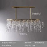 Icicle Nordic All Copper Modern Luxury Crystal Rectangular Chandelier Chandelier