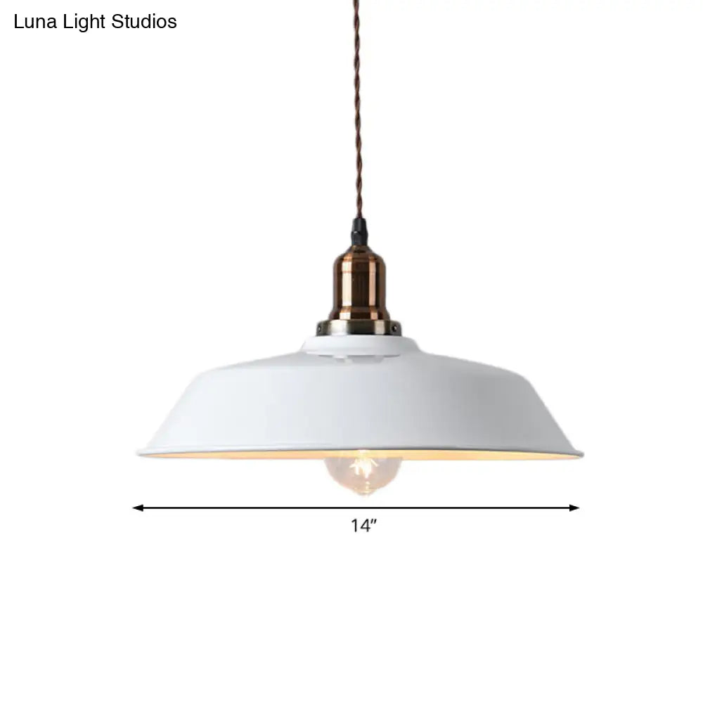 1-Head Metallic Barn Pendant For Industrial Restaurant Décor