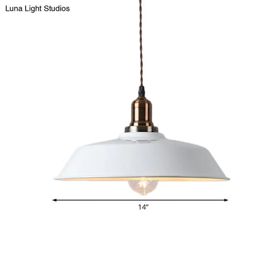 1-Head Metallic Barn Pendant For Industrial Restaurant Décor