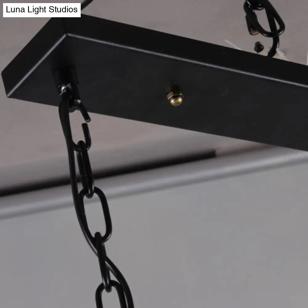 Industrial Black 2-Light Chandelier With Clear Glass Shades - Multi-Color Wine Bottle Bistro Pendant