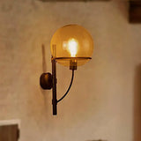 Industrial Black Clear Glass Wall Sconce Light Fixture For Coffee Shop