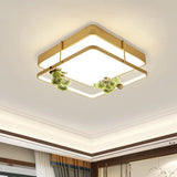 Industrial Black/Gold Led Flush Mount Ceiling Light For Bedroom - 16.5’/20.5’ Square/Round