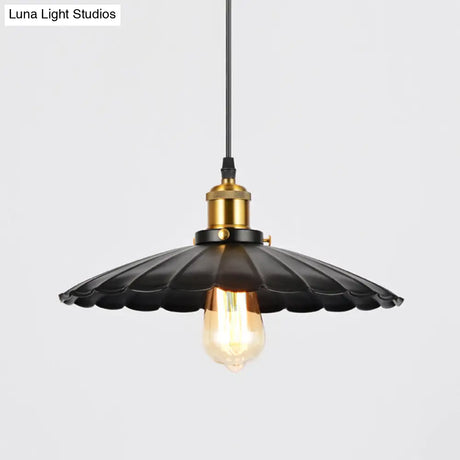 Industrial Black Iron Pendant Light With Conical Shade – Single-Bulb Suspension For Restaurants