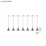 Industrial Black Iron Pendant Light With Saucer Design - Multi-Pendant Fixture 3/5/7 Heads Tandem