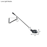 Industrial Black Metal Wall Light With Stylish Bowl Shade - Indoor Mount Fixture