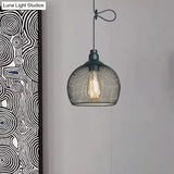 Industrial Black Wire Mesh Pendant Light With Height Adjustable Hanging Lamp For Dining Room