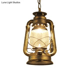 Industrial Clear Glass Pendant Ceiling Light For Coffee Shop - Black/Bronze/Antique Brass Finish