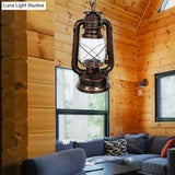 Industrial Clear Glass Pendant Ceiling Light For Coffee Shop - Black/Bronze/Antique Brass Finish